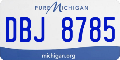 MI license plate DBJ8785