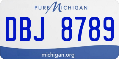 MI license plate DBJ8789