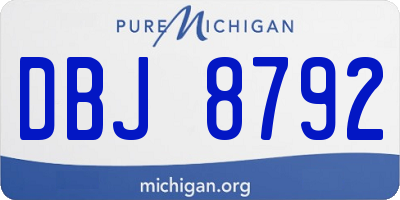 MI license plate DBJ8792