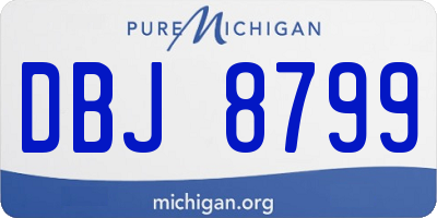 MI license plate DBJ8799