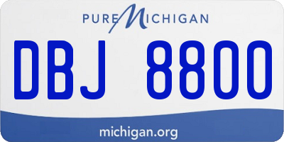MI license plate DBJ8800