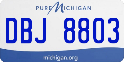 MI license plate DBJ8803