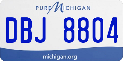 MI license plate DBJ8804
