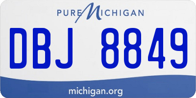 MI license plate DBJ8849