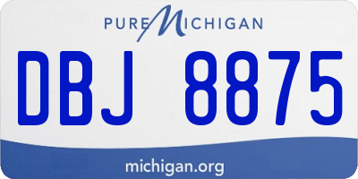 MI license plate DBJ8875