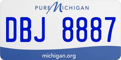 MI license plate DBJ8887