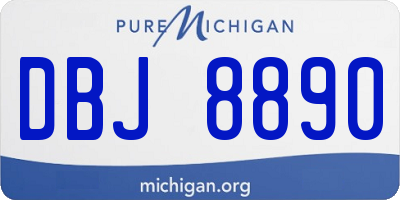 MI license plate DBJ8890