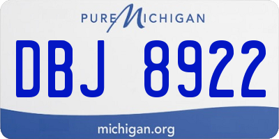 MI license plate DBJ8922