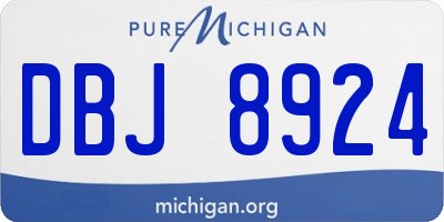 MI license plate DBJ8924