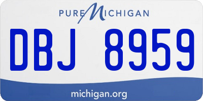 MI license plate DBJ8959