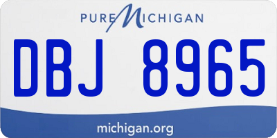 MI license plate DBJ8965