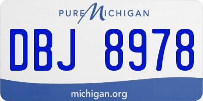 MI license plate DBJ8978