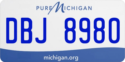 MI license plate DBJ8980