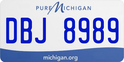 MI license plate DBJ8989