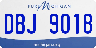 MI license plate DBJ9018