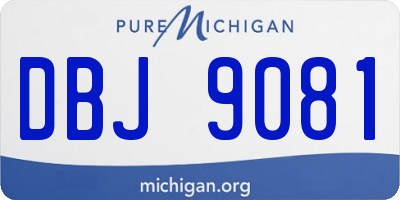 MI license plate DBJ9081