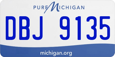 MI license plate DBJ9135