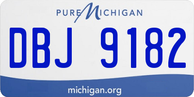 MI license plate DBJ9182