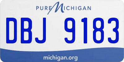 MI license plate DBJ9183