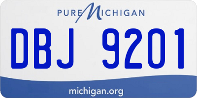 MI license plate DBJ9201