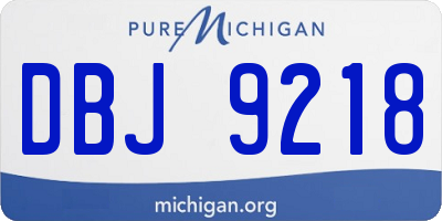 MI license plate DBJ9218