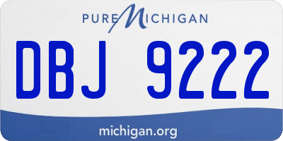 MI license plate DBJ9222