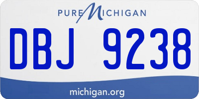 MI license plate DBJ9238