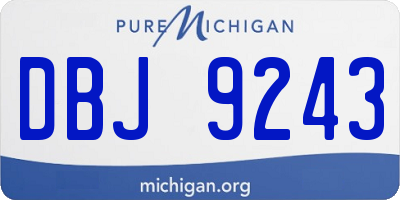 MI license plate DBJ9243