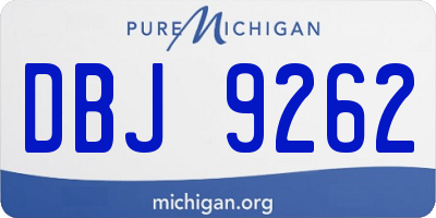 MI license plate DBJ9262