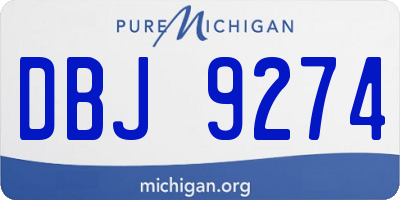 MI license plate DBJ9274