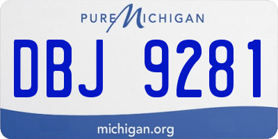 MI license plate DBJ9281