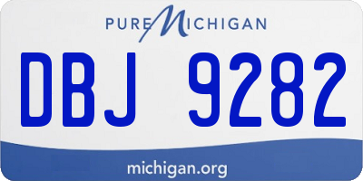 MI license plate DBJ9282