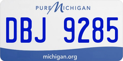 MI license plate DBJ9285