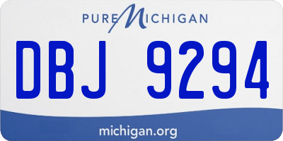 MI license plate DBJ9294