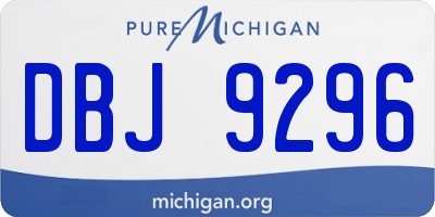 MI license plate DBJ9296