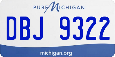 MI license plate DBJ9322