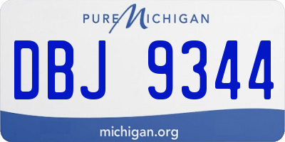 MI license plate DBJ9344