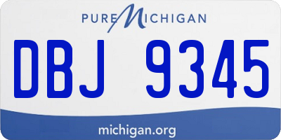 MI license plate DBJ9345