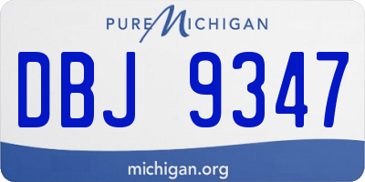 MI license plate DBJ9347