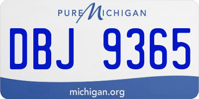 MI license plate DBJ9365