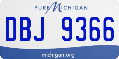 MI license plate DBJ9366