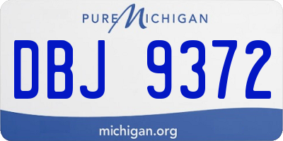 MI license plate DBJ9372