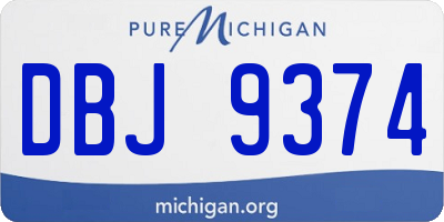 MI license plate DBJ9374