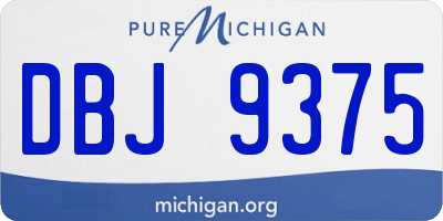 MI license plate DBJ9375