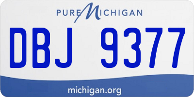 MI license plate DBJ9377
