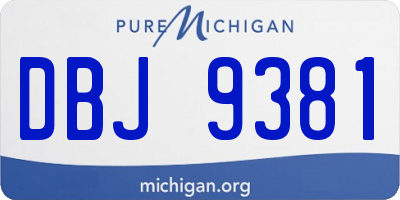 MI license plate DBJ9381