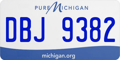 MI license plate DBJ9382