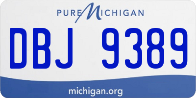MI license plate DBJ9389