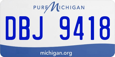 MI license plate DBJ9418