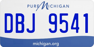 MI license plate DBJ9541